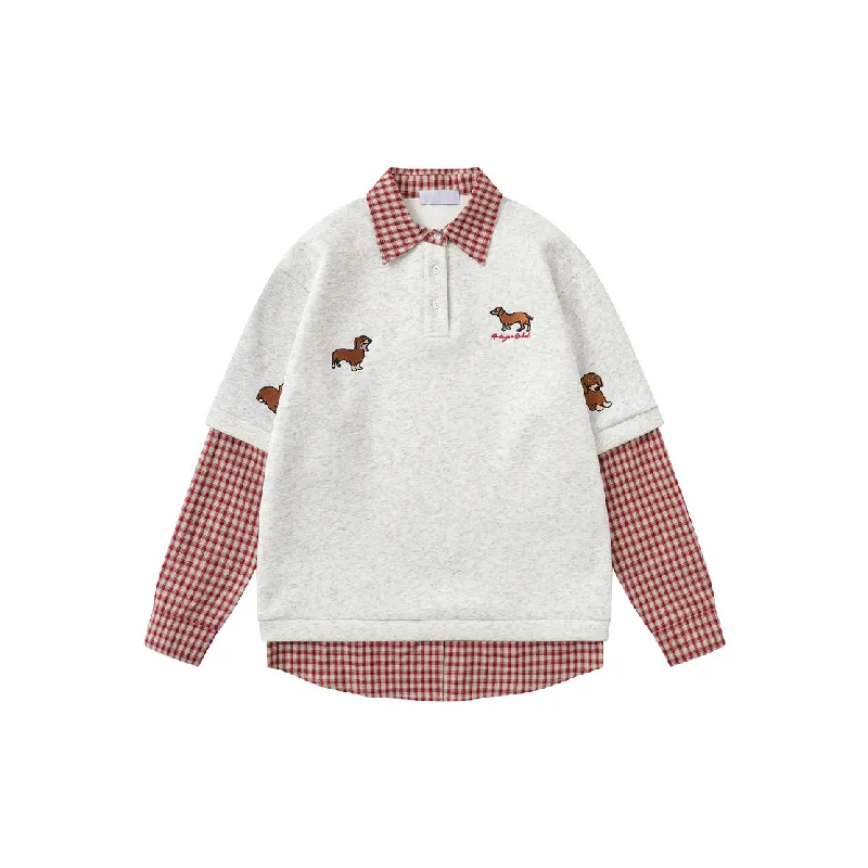 Simple Embroidery Cotton Sweatshirt-0