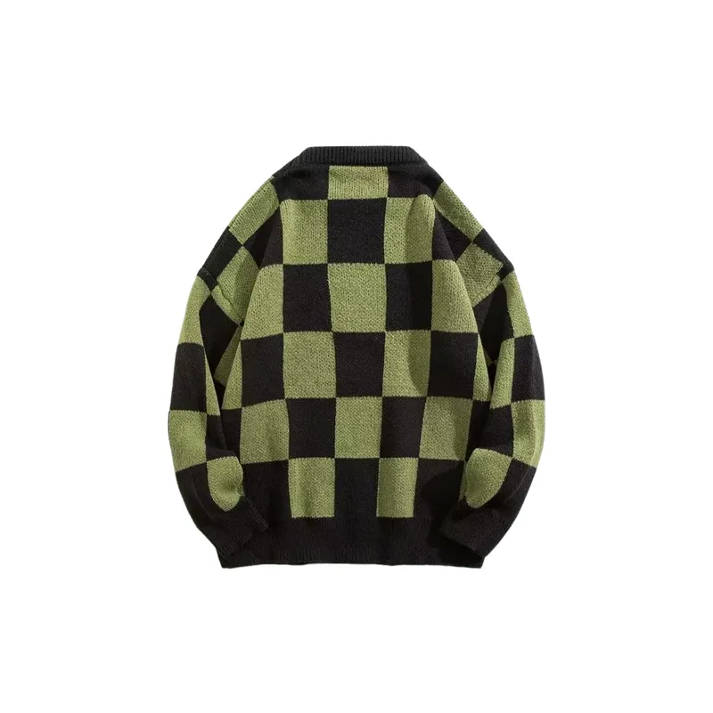 Plaid Loose Sweater-3