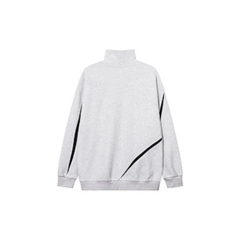 Fashionable Sopped Color Polo Collar Long sleeved Sweatshir-6