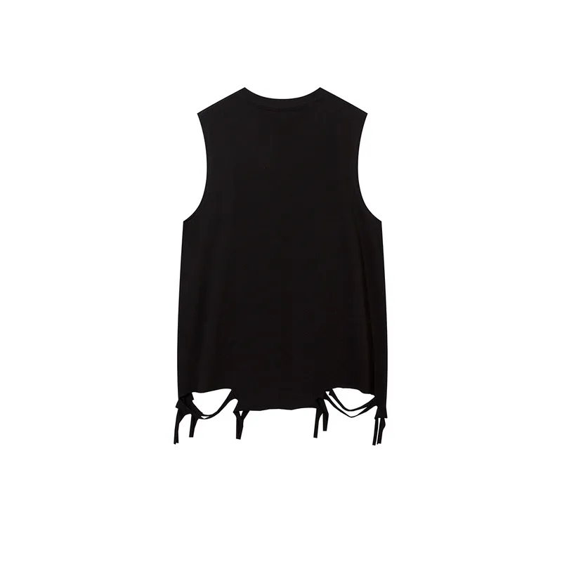 Loose Abstract Printing Vest-1