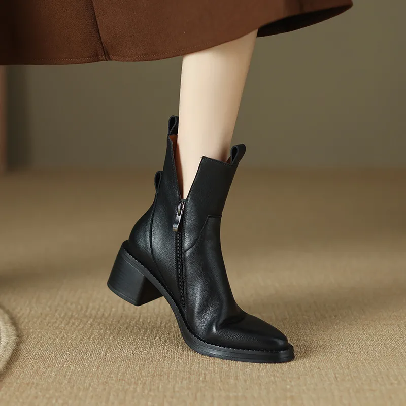 Retro Zipper Ankle Boots-4