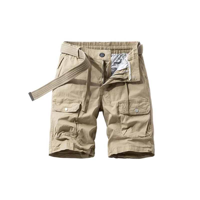 Trendy Washed Berber Fleece Cargo Shorts-4