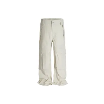 Fashionable Loose Straight Leg Cotton Casual Pants