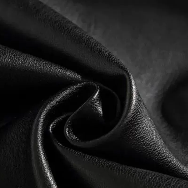 Punk Large Pockets Blended Synthetic Fabrics Leather Pants-3