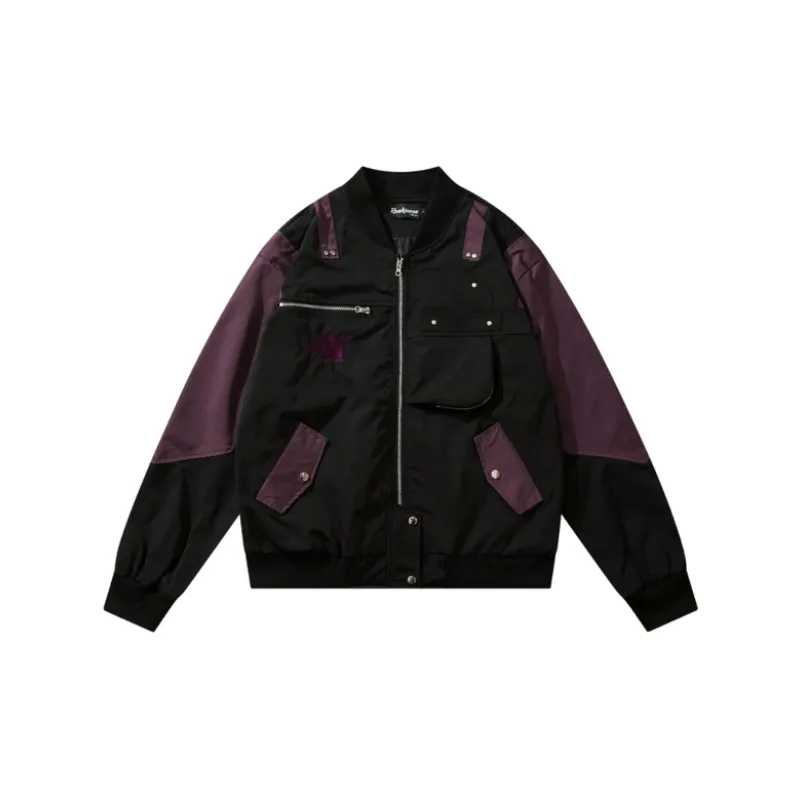 Retro High Street Design Sense Functional Bomber Jacket-0