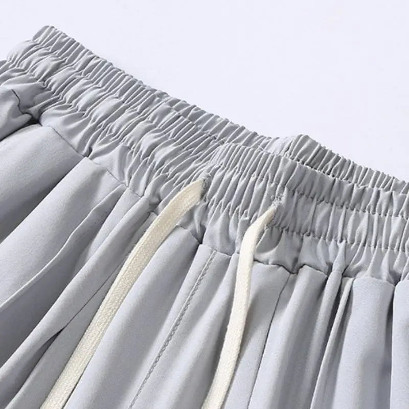 Sporty Loose Polyester Casual Pants-4