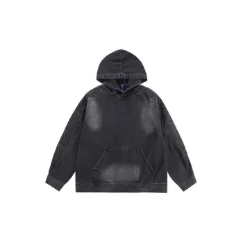 Retro Old Fashioning Loose Sports Denim Hooded Jacket