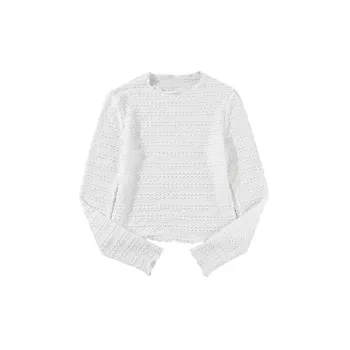 Simple Plain Polyester Knitwear Women