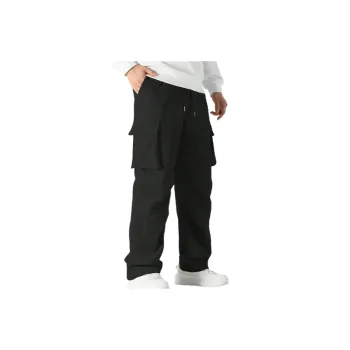 Loose Straight Leg Polyester Cargo Pants