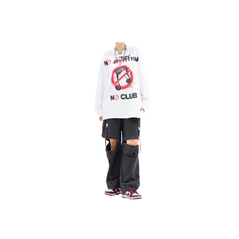 Don't Music Print Crewneck Top-1