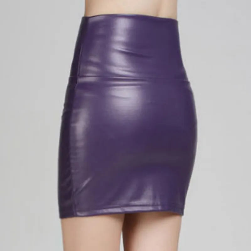 Fashionable Casual PU Leather Skirt Women-4