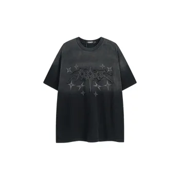 Trendy Wash Embroidery Casual Short Sleeve T shirt