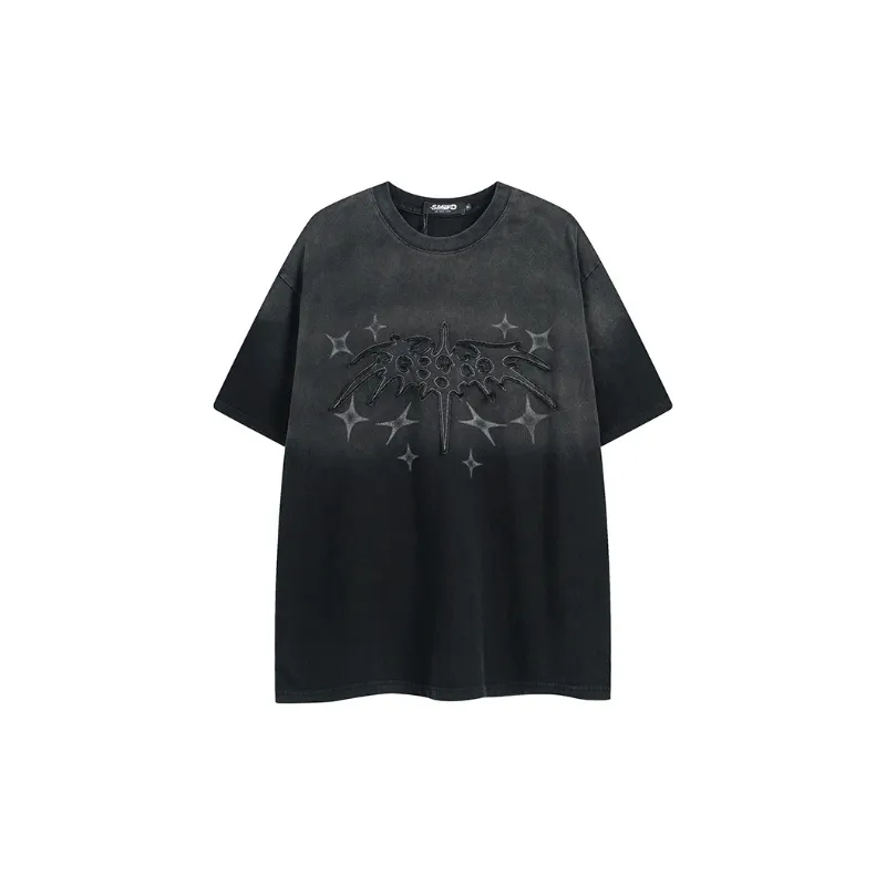 Trendy Wash Embroidery Casual Short Sleeve T shirt-10