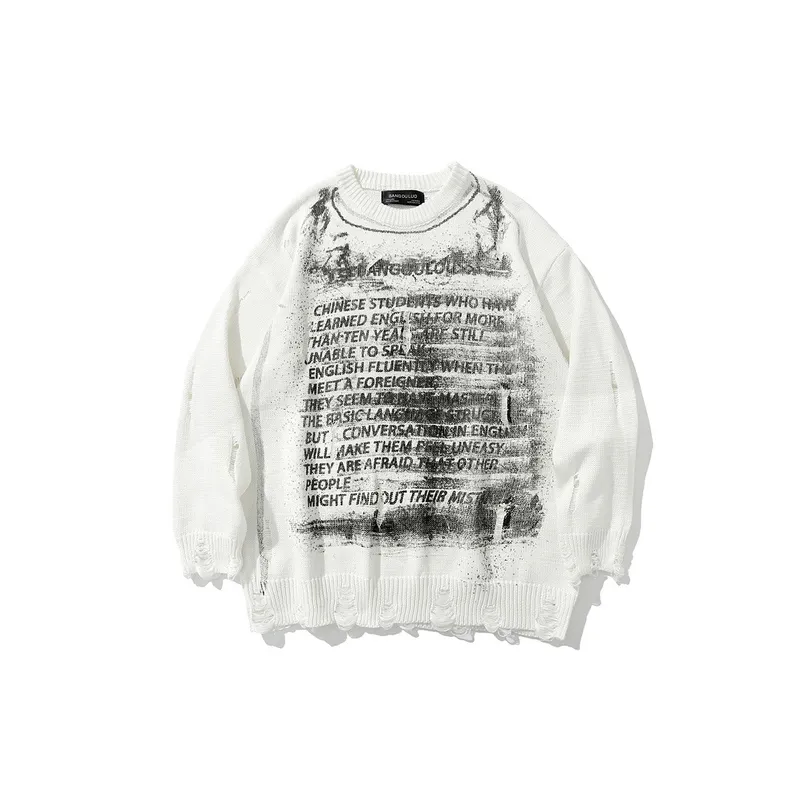 Retro Letter Fashion Knitwear-0