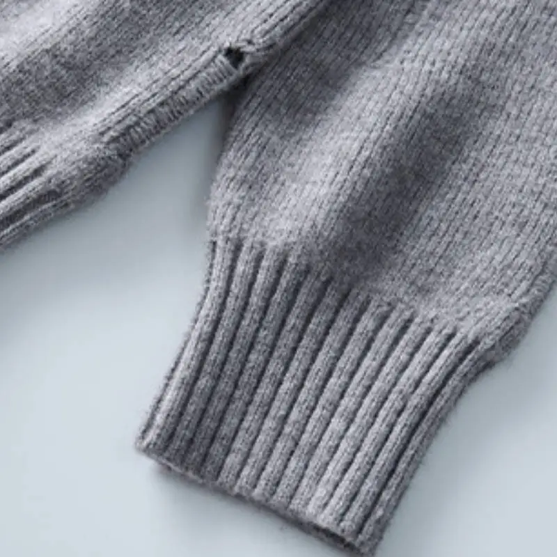 Fashionable Zipper Blended Synthetic Fabrics Sweater-3