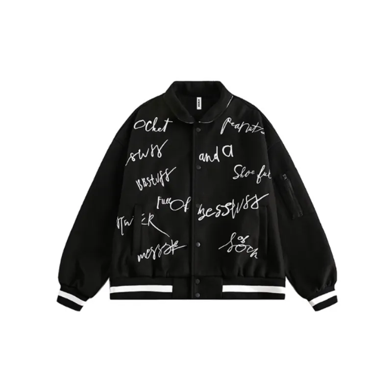 Casual Letter Embroidered Jacket-0