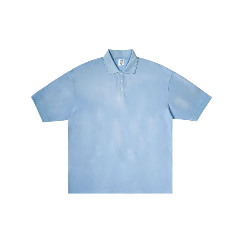 Loose Plain 100% Cotton Polo Unisex-0