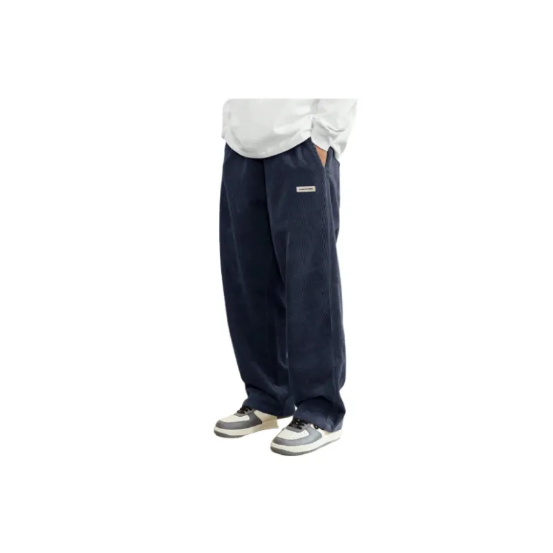 Simple Loose Corduroy Casual Pants-4