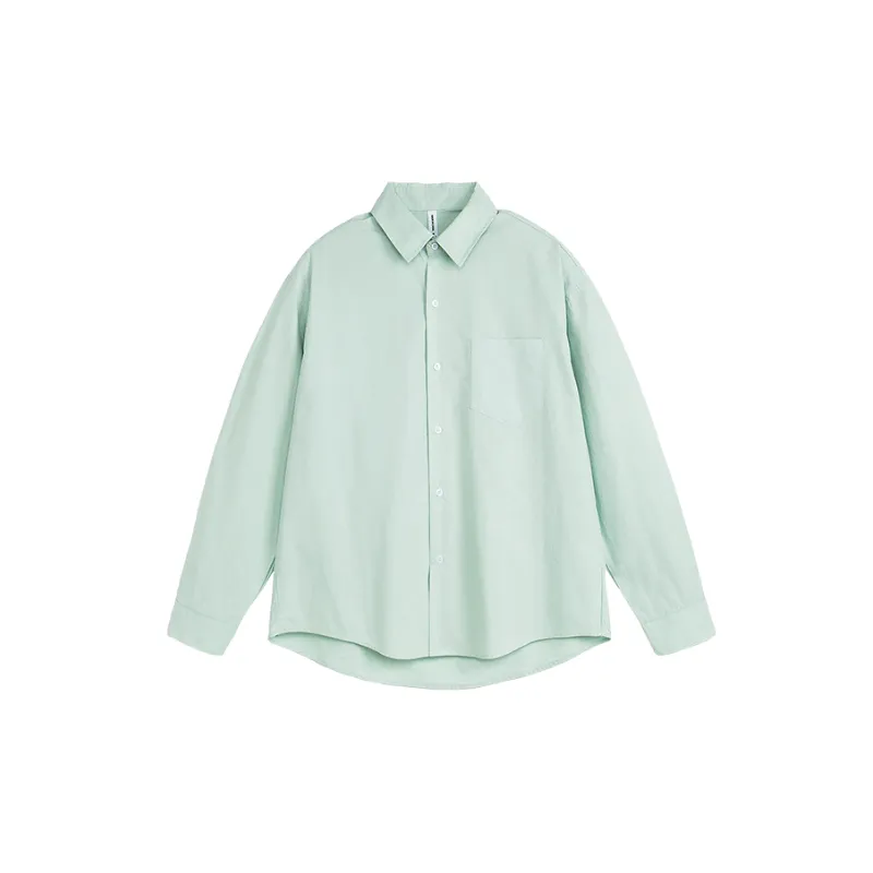 Loose Plain 100% Cotton Shirt Unisex-2