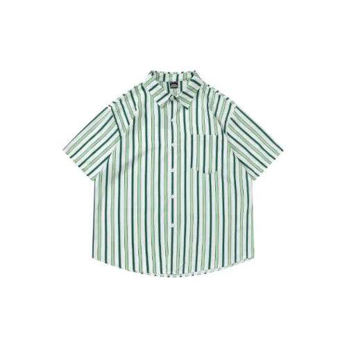 Retro Striped Polyester Shirt Unisex