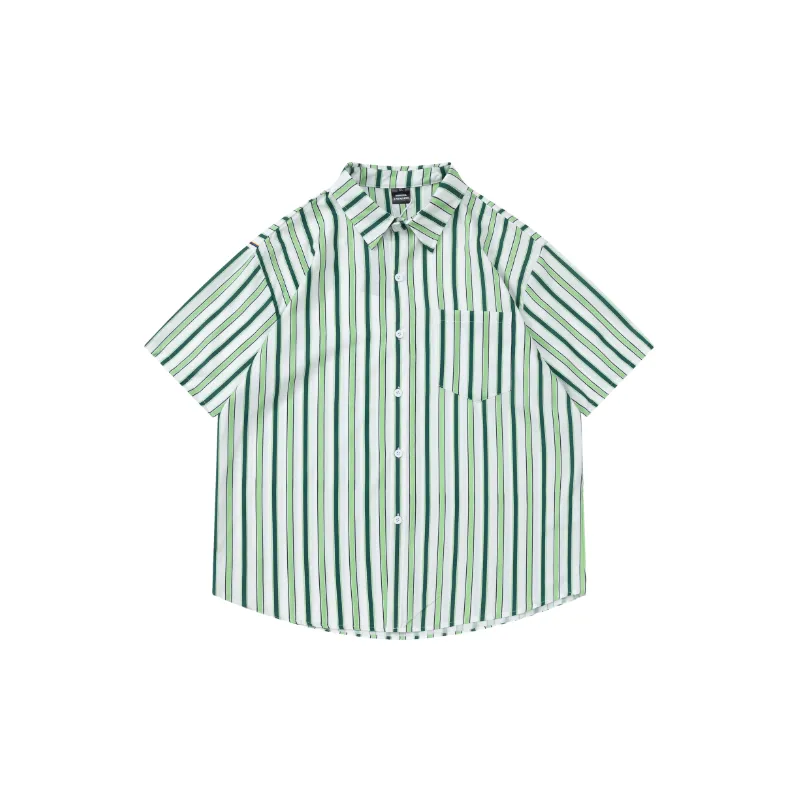Retro Striped Polyester Shirt Unisex-10