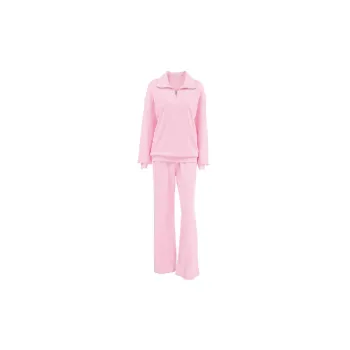 Fashionable Loose Terry Fabric Sweatshirt Set Women