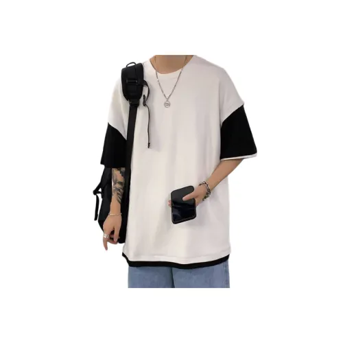 Trendy Fake Two-Piece Half-Sleeved T-Shirt