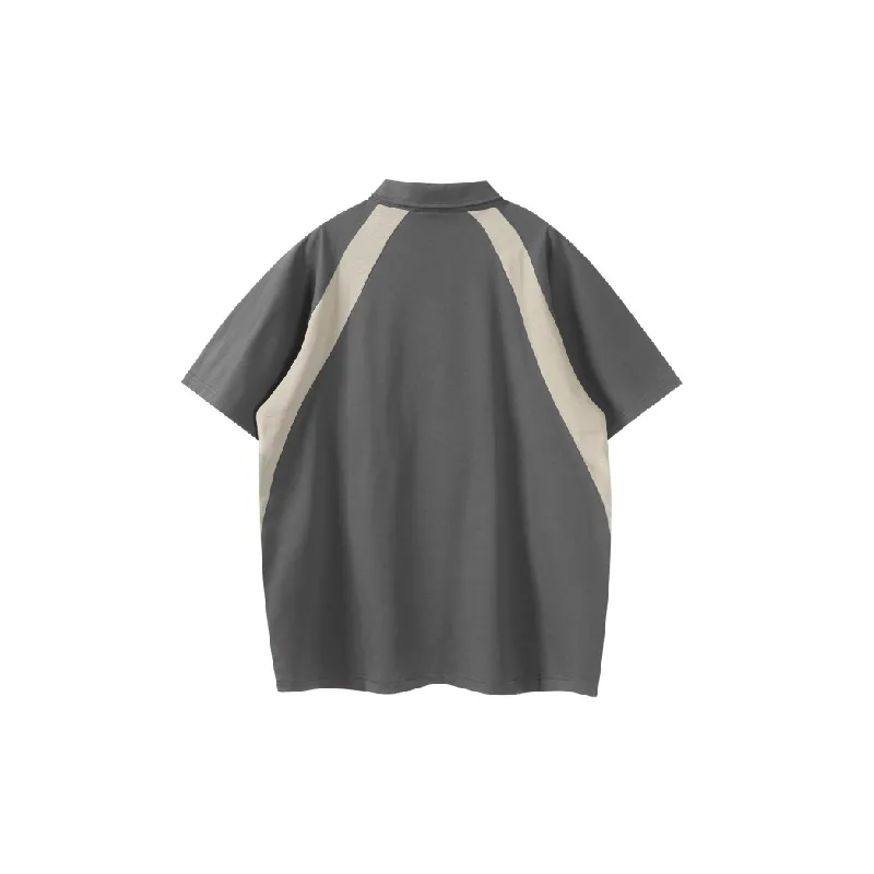 Retro Loose Cotton Blended Fabric Polo Unisex-1