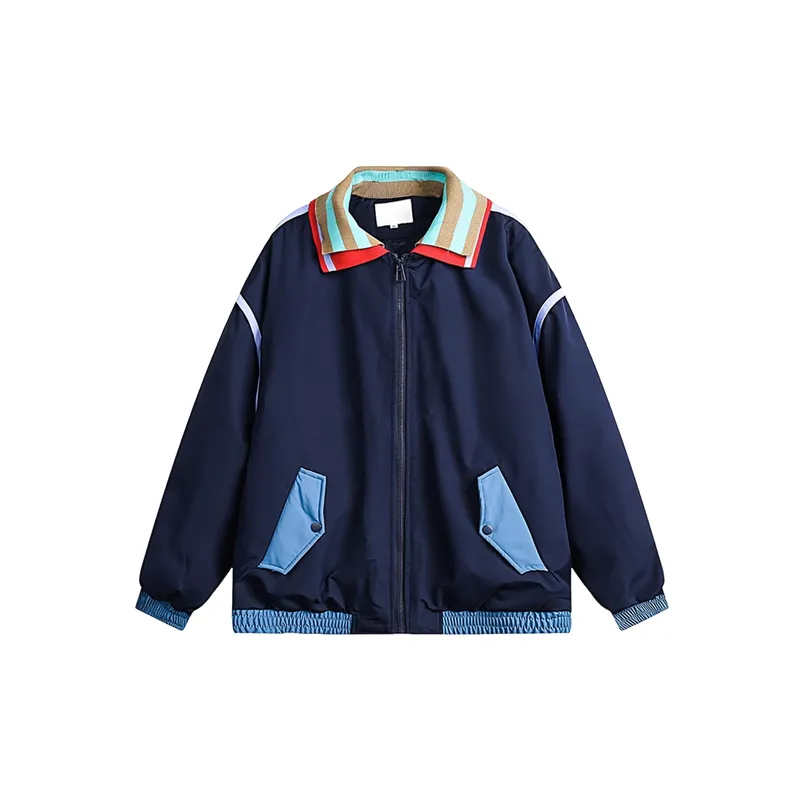 Casual Contrast Color Jacket-0