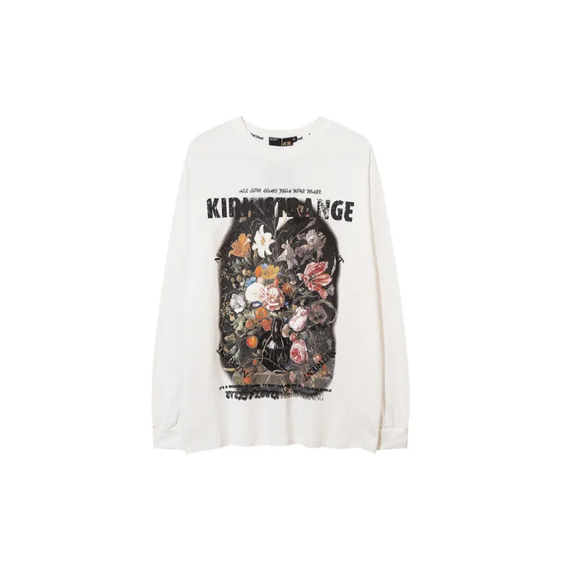 Original Vintage Floral Print Street Long Sleeve T shirt-4