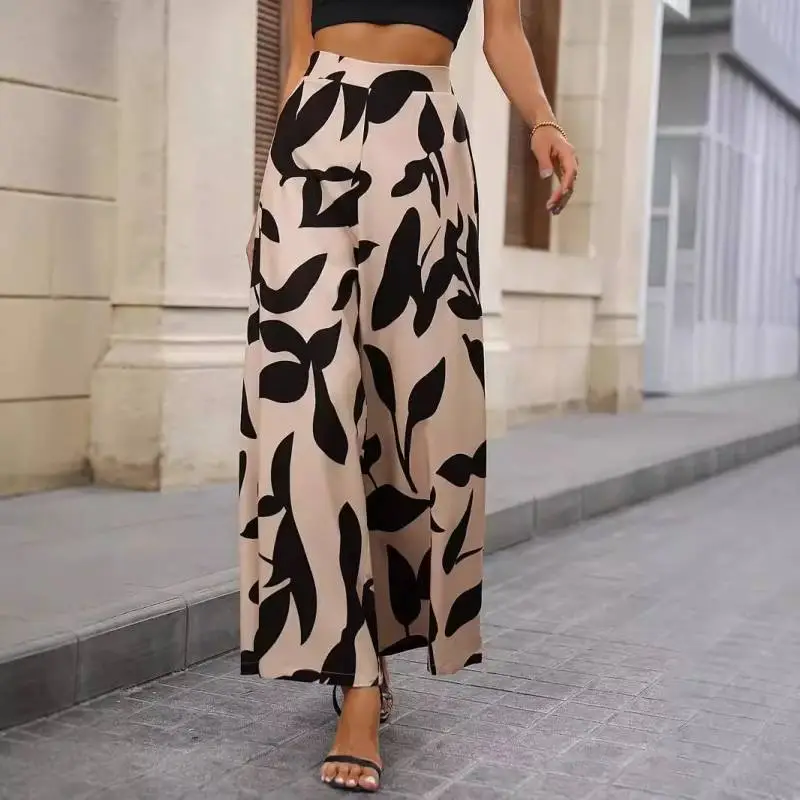 Simple Print Casual Pants-2