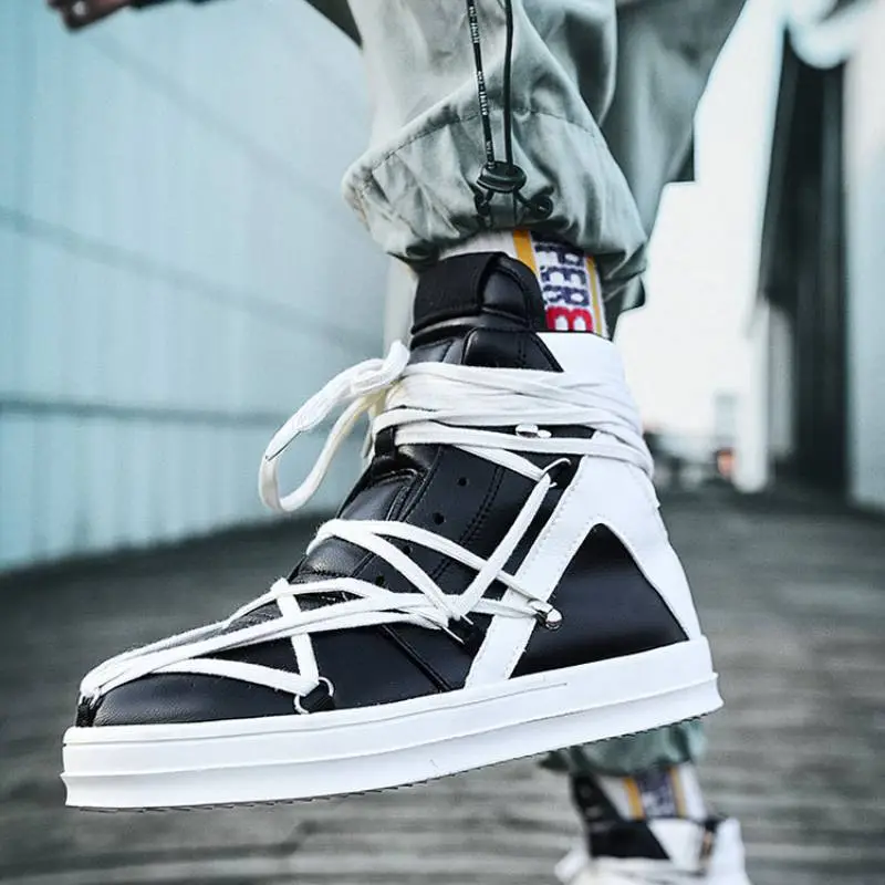 Sporty Lace Up Skateboarding Shoes-4