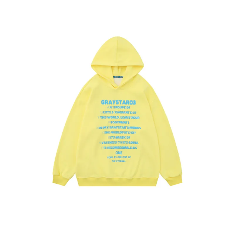 Retro Letter Printed Loose Hoodie-6