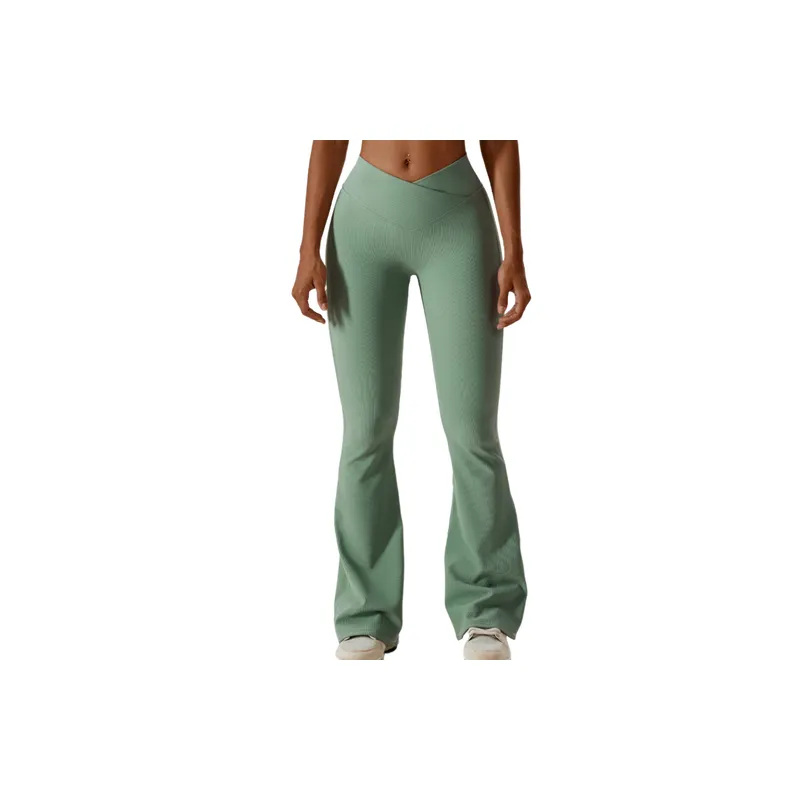 Sports Casual Fine Rib Knit Leggings Women-8
