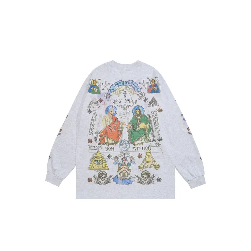 Vibe Style Hip Hop Graffiti Vintage Retro Long Sleeved T Shirt swag OOTD-5