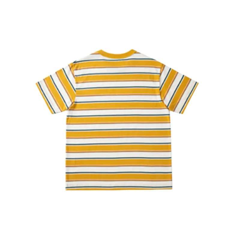 Fashionable Striped Long Staple Cotton T Shirt Unisex-1