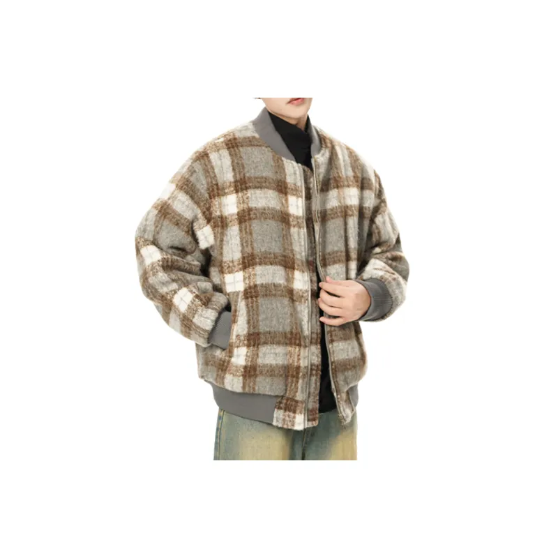 Retro Plaid Loose Casual Quilted Jacket-2