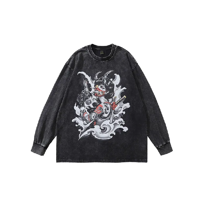 Retro Washed Long Sleeve Sweatshirt-12