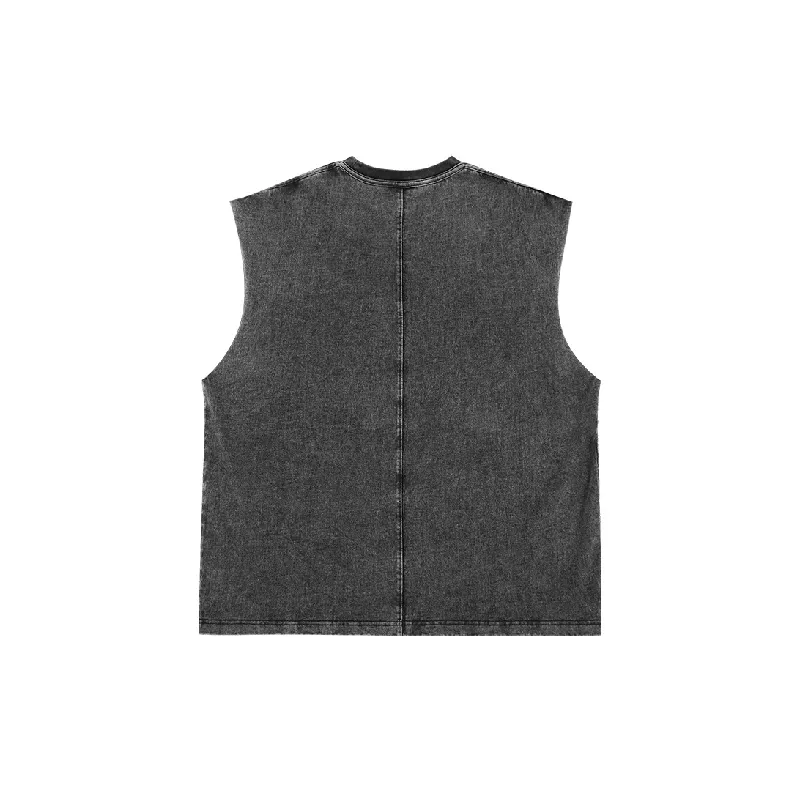 Retro Loose 100% Cotton Vest-2