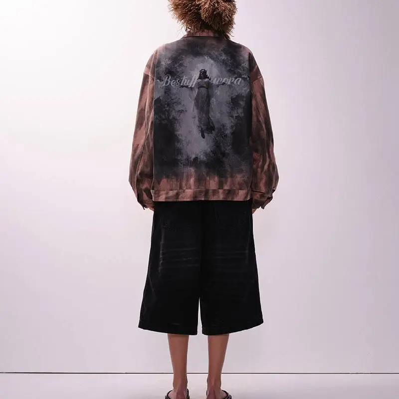 Fashionable Loose Blended Synthetic Fabrics Jacket-3