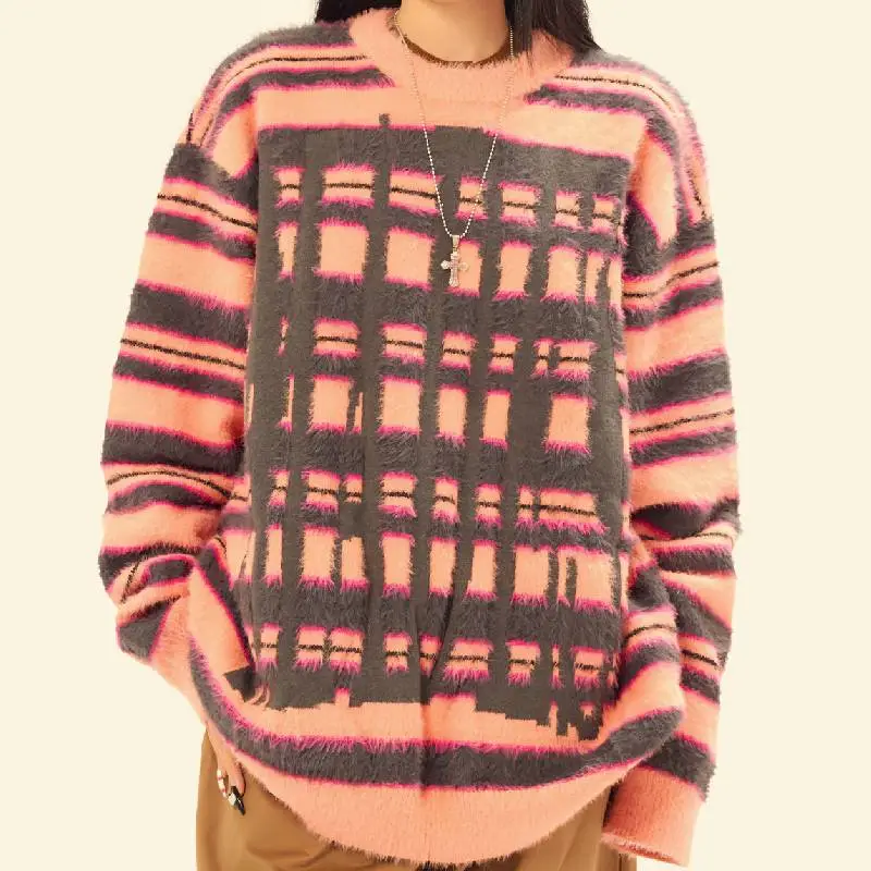 Loose Retro Cotton Blended Fabric Sweater-1