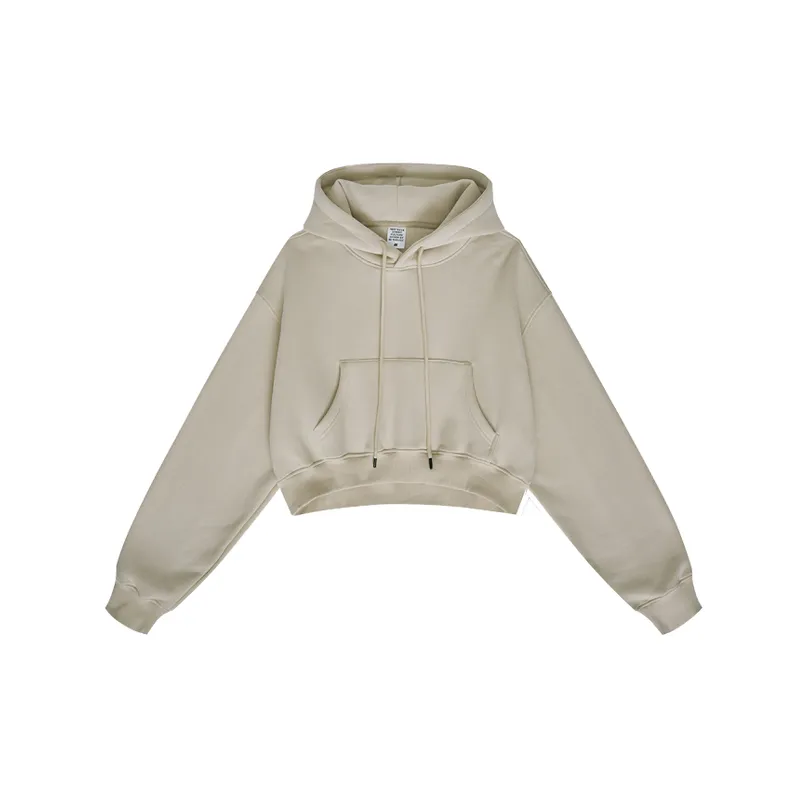 Retro Plain Cotton Sweatshirt Women-4