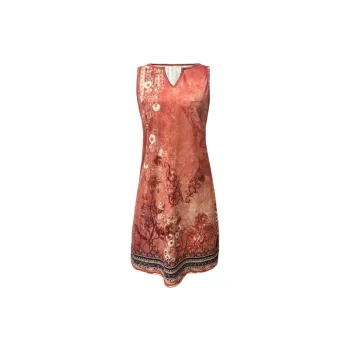 Fashionable Floral Polyester Dress Women