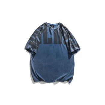 Retro Distressed Letter Print T Shirt
