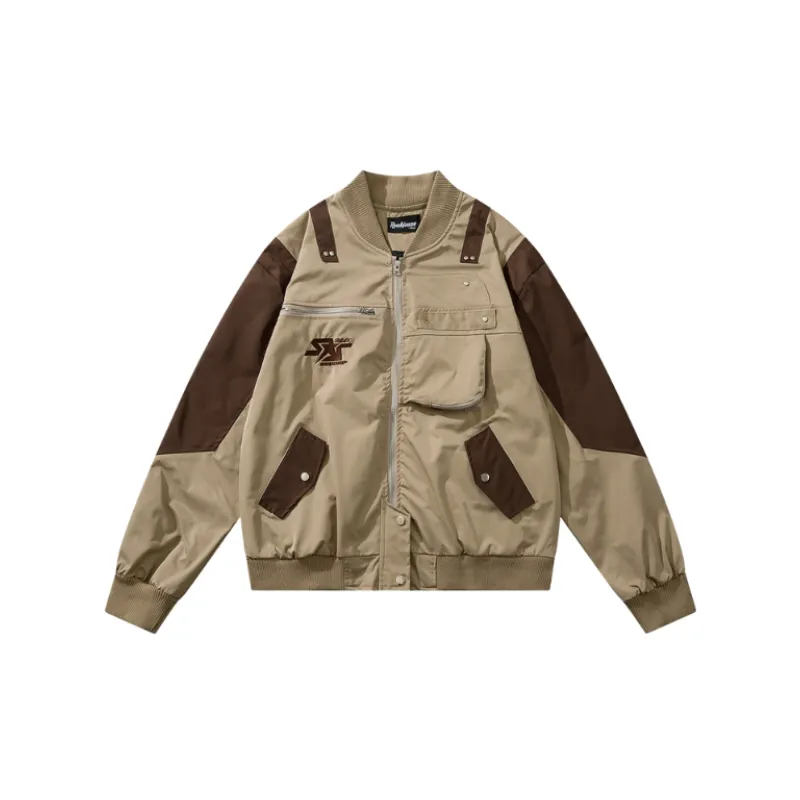 Baseball Multi zipper Fashion Jacket-0