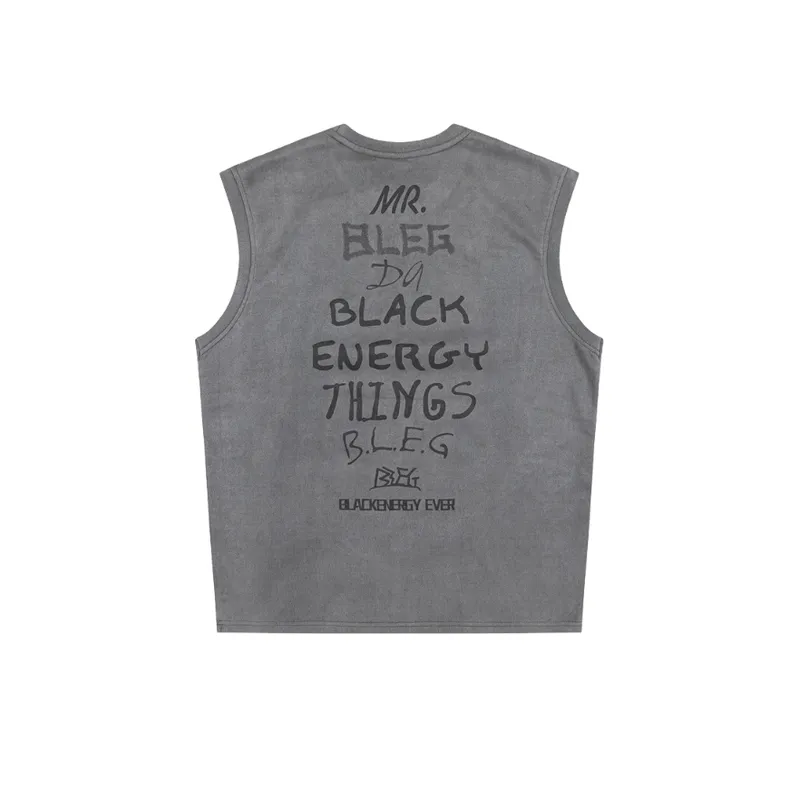 Hand Painted Letters Printed Undershirt-3