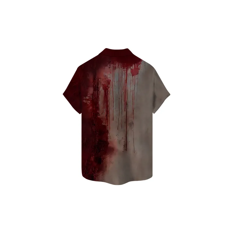 Contrast Color Loose Four Way Stretch Fabric Shirt-1