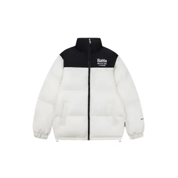 Basics Plain Blended Synthetic Fabrics Quilted Jacket
