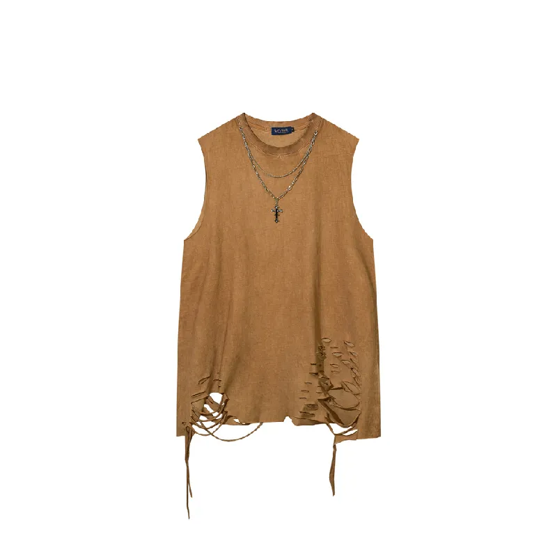 Retro Casual Cotton Blended Fabric Vest Unisex-4