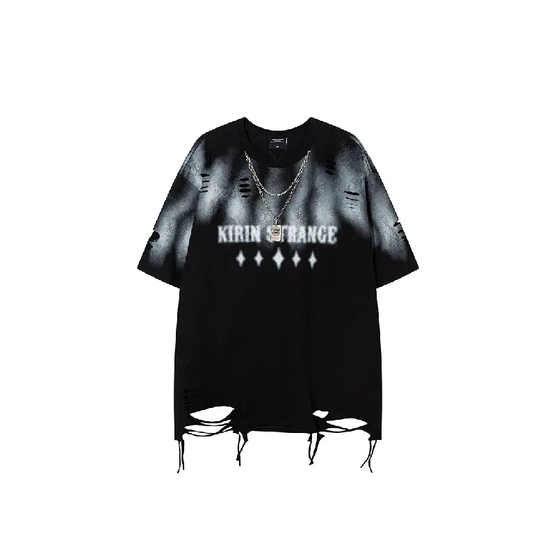 Street Loose Cotton Blended Fabric T Shirt-0